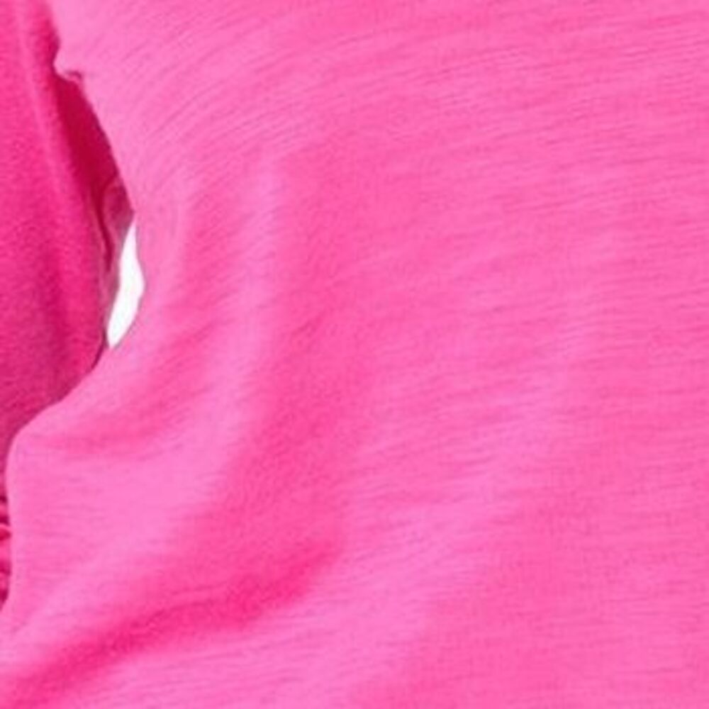 Belle by Kim Gravel Women's Top Sz M Slub Knit Braided Beauty V Pink A686375 - Picture 2 of 4